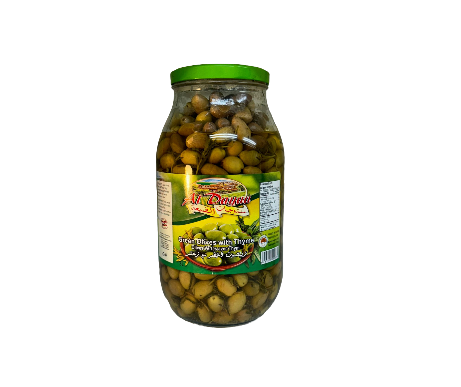 GREEN OLIVES W/ZAATAR[DAYAA/KOURA]4X3KG