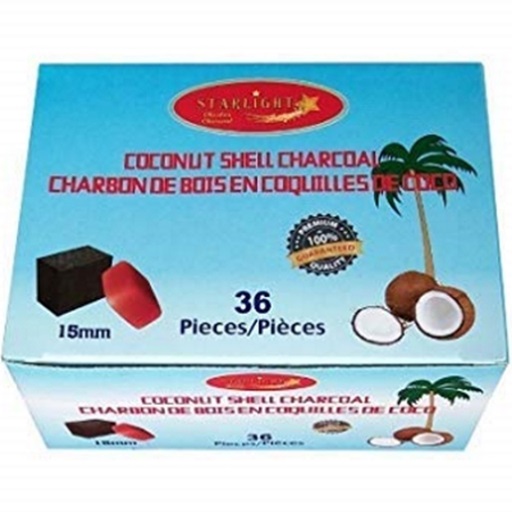 CHARCOAL STARLIGHT COCONUT 15MM CUBES 48PK x 36PCs